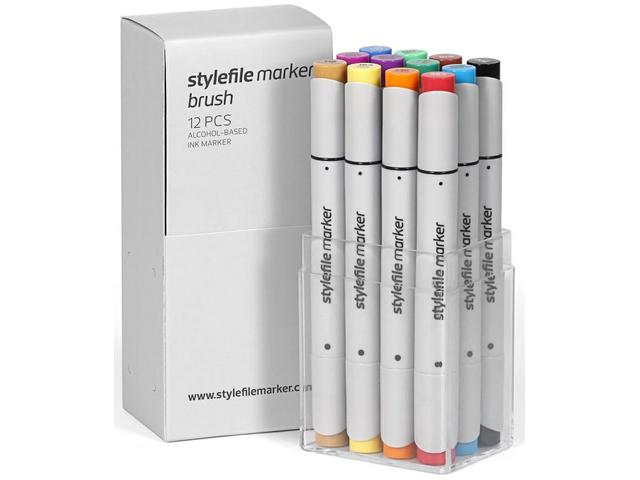 STYLEFILE BRUSH MARKERSET BR12MA 12 DELIG MAIN A 1