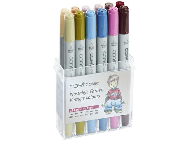 COPIC CIAO 12-DELIG MARKERSET VINTAGE COLORS 1